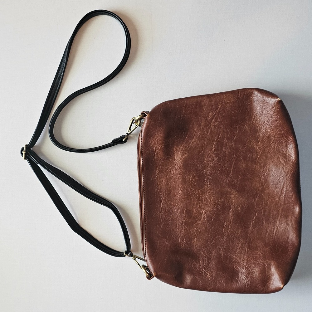 Charleston Brown Leather Bag W/ Cross Body Removable Strap - Picture 2 of 11